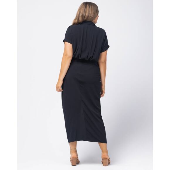 L*SPACE Prism Tie Button Front Maxi Dress Black Sz S $198 {Q17} - Picture 4 of 9